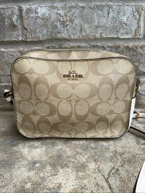 Coach Signature Canvas Crossbody in Light Beige and Cream